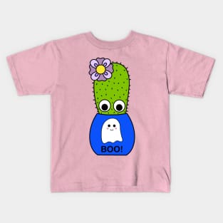 Cute Cactus Design #219: Cactus In Cute Ghost Pot Kids T-Shirt